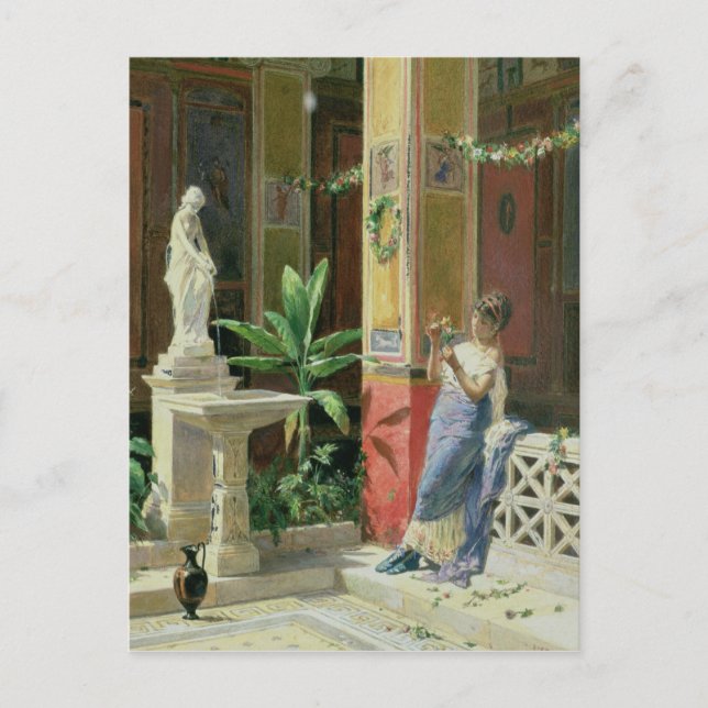 Carte Postale Dans une cour à Pompéi, 1878 (Devant)