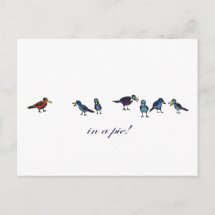 Carte Postale dans une tarte ! ? ! ornithologie