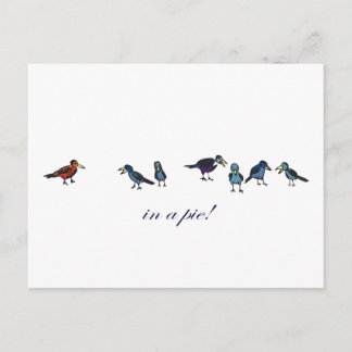 Carte Postale dans une tarte ! ? ! ornithologie