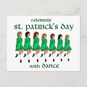 Carte Postale Danse à claquettes irlandaise célèbre la Saint-Pat