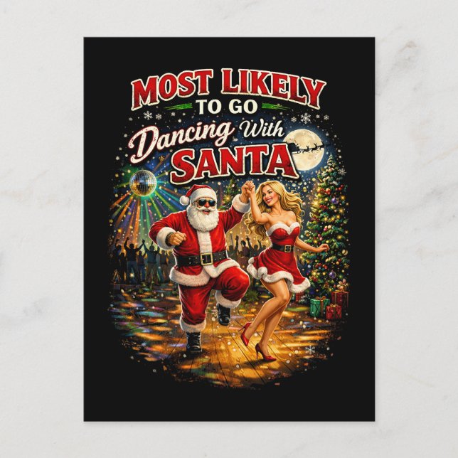 Carte Postale Danse avec le Père Noël (Devant)