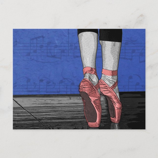 Carte Postale Danse Ballerina Ballet Chaussures (Devant)