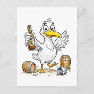 Carte Postale Danse comique de l'oiseau aux tonneaux