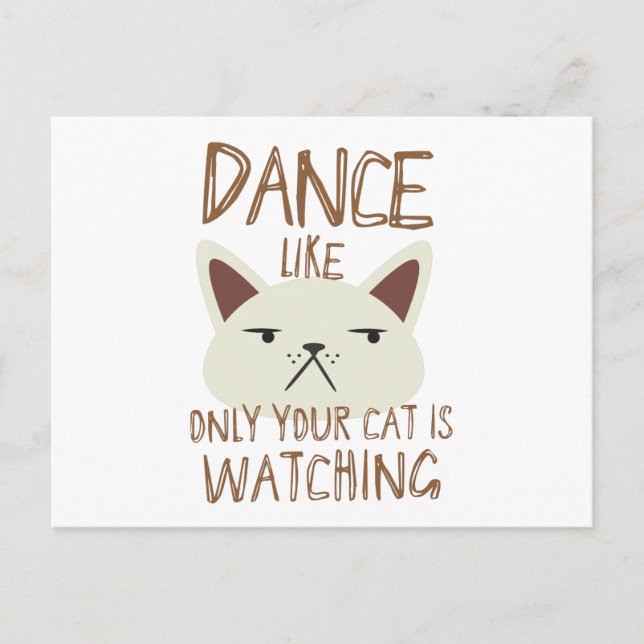 Carte Postale Danse comme seulement votre chat regarde (Devant)