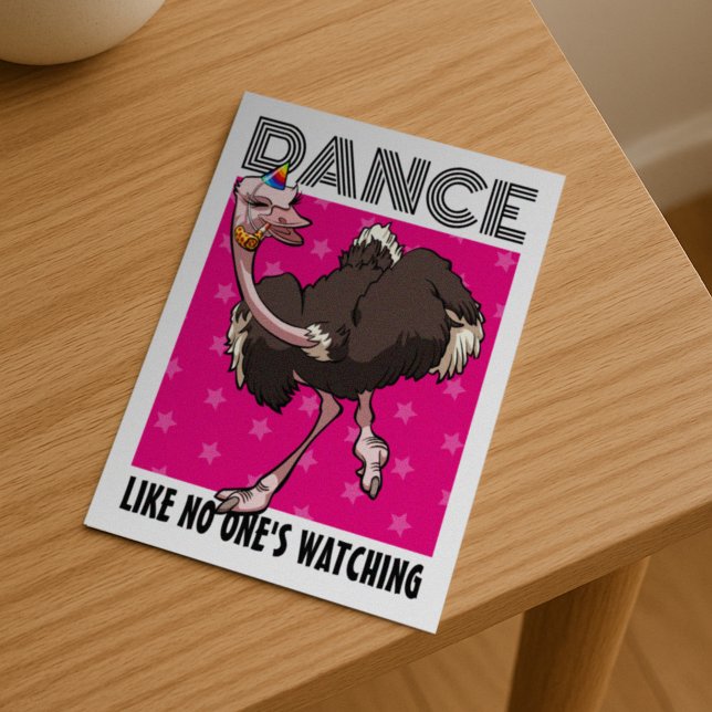 Carte Postale Danse d'autruche drôle comme une caricature sans s (Créateur téléchargé)