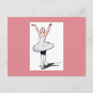 Carte Postale Danse de ballet rose et blanc Ballerina Girl