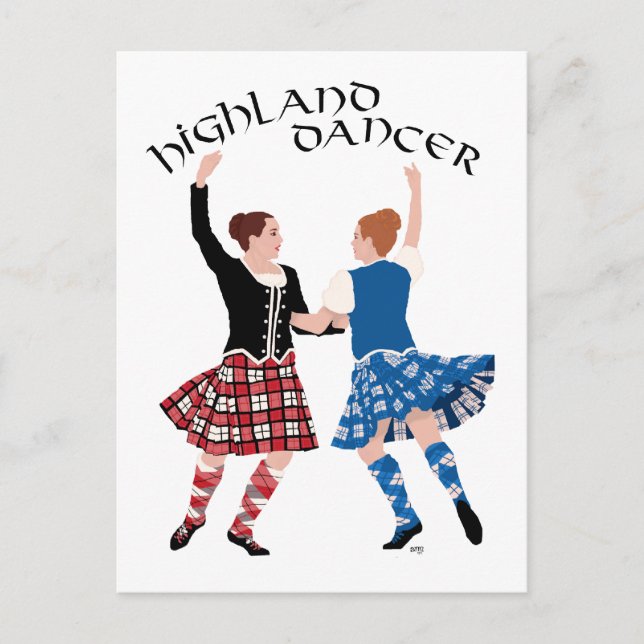 Carte Postale Danse de Highland Reel Écossais (Devant)
