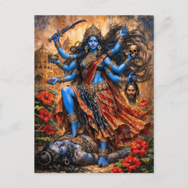 Carte Postale Danse de Kali sur Shiva (Devant)