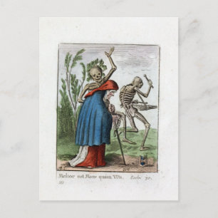 Carte Postale Danse de la mort - La Vieille Femme - 1816 Couleur