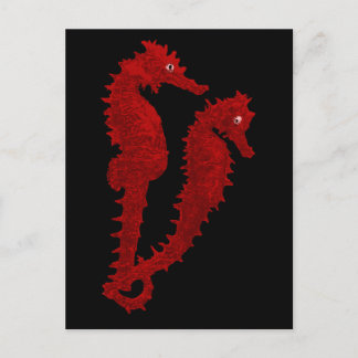 Carte Postale Danse Des Chevaux De Mer (Rouge)