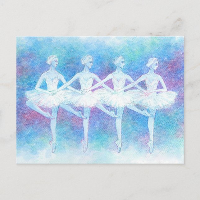 Carte postale Danse des cygnes bébés (Devant)