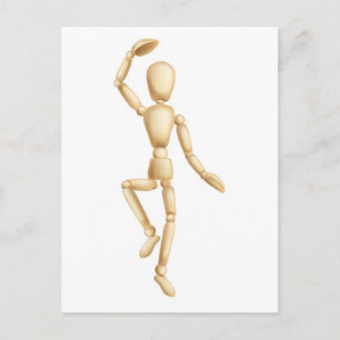 Carte Postale Danse d'homme en bois