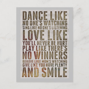 CARTE POSTALE DANSE MOTIVÉE COMME PERSONNE NE REGARDANT LES CART