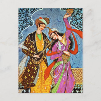 Carte postale Danse Nymphe et Musicien