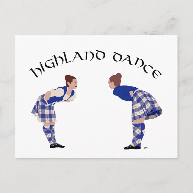 Carte Postale Danse Reel des Highlands écossais (Devant)