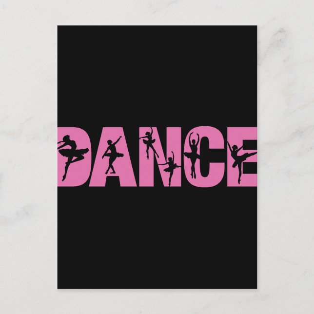Carte Postale DANSE Rose avec coutures Ballerina (Devant)