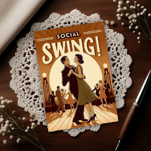 Carte Postale Danse sociale swing vintage des années 1920
