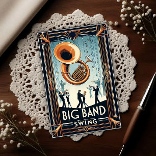 Carte Postale Danse Swing Big Band Vintage