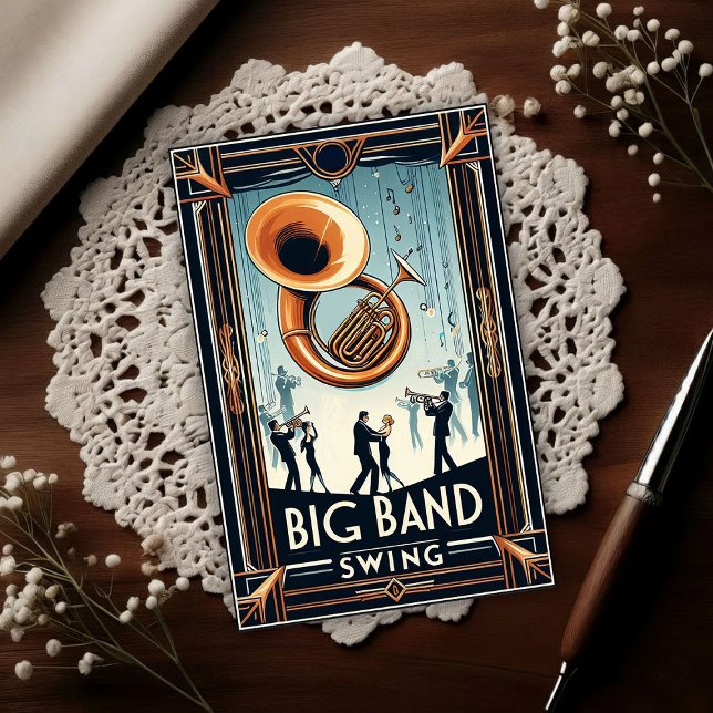 Carte Postale Danse Swing Big Band Vintage (Créateur téléchargé)