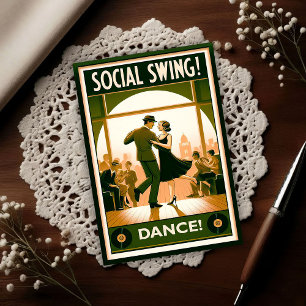 Carte Postale Danse Swing Social Vintage des Années 1920