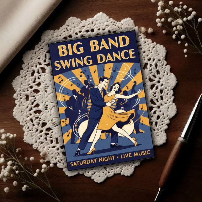 Carte Postale Danse swing vintage des années 1940  (Créateur téléchargé)