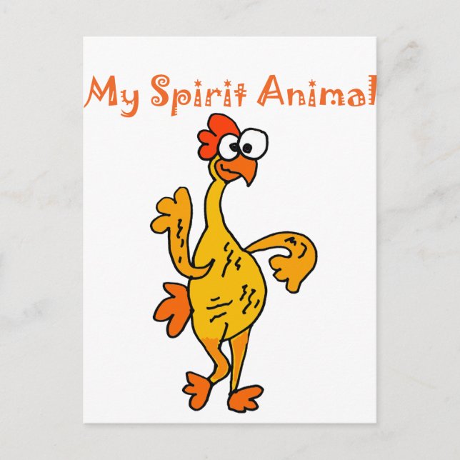 Carte Postale Danser amusant Caoutchouc Chicken Spirit Guide (Devant)