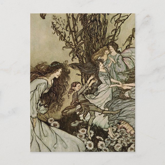 Carte Postale "Danser avec les fées" par Arthur Rackham (Devant)