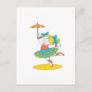 Carte Postale Danser avec un parapluie