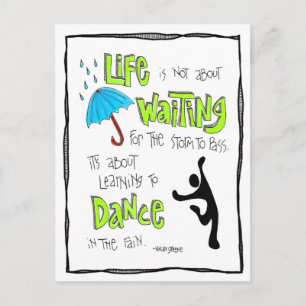 Carte postale : Danser dans la citation de pluie