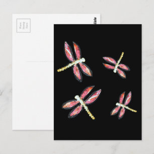 Carte Postale Danser l'art des insectes Dragonine rose