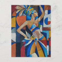 Danseur africain vibrant cubiste géométrique moder