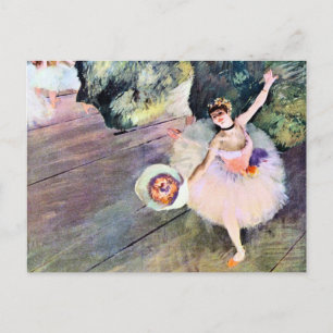 Carte Postale Danseur avec un bouquet de fleurs d'Edgar Degas