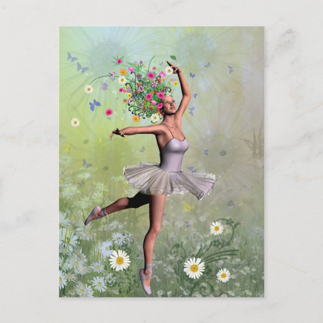Carte Postale Danseur de fleurs (Devant)