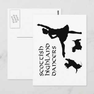 Carte Postale Danseur des Highlands Chiens Scottie