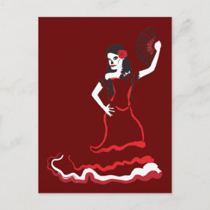 Carte Postale danseur du crâne à sucre espagnol