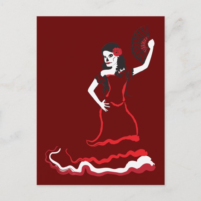 Carte Postale danseur du crâne à sucre espagnol (Devant)