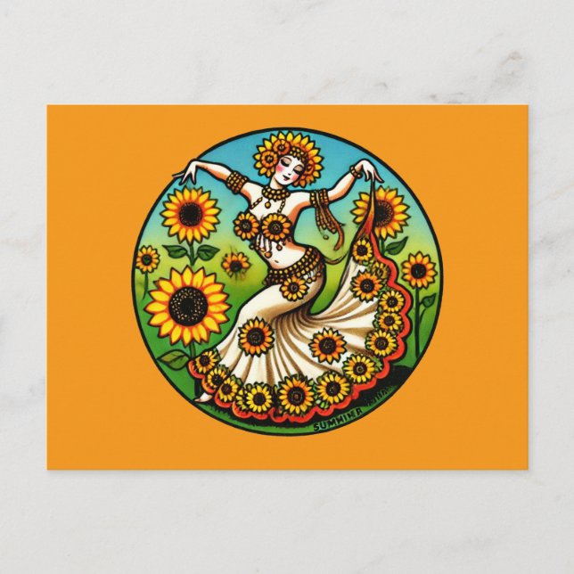 Carte Postale Danseur du ventre de tournesol (Devant)