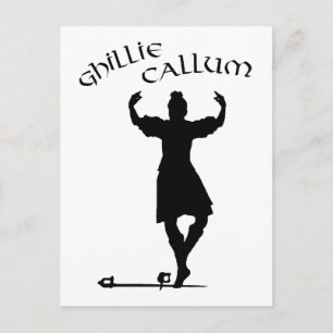 Carte Postale Danseur écossais des Highlands Ghillie Callum
