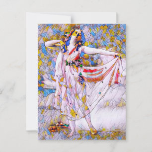 Carte Postale Danseur en verre tendu en robe de souffle