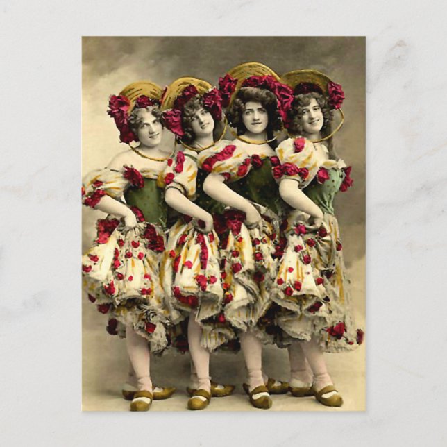 Carte Postale Danseurs cancan effrayants (Devant)