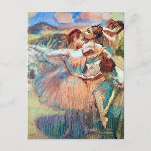 Carte Postale Danseurs dans un paysage par Edgar Degas (Devant)