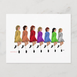 Carte Postale Danseurs de step irlandais - Ligne arc-en-ciel de