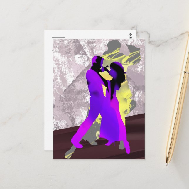 Carte Postale Danseurs de tango argentin (Devant/Arrière en situation)