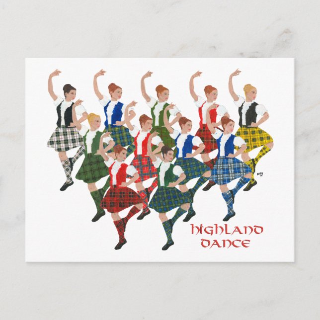 Carte Postale Danseurs des Highlands écossais (Devant)