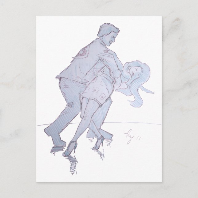 Carte Postale Danseurs du Concours Moderne Jive Ceroc (Devant)