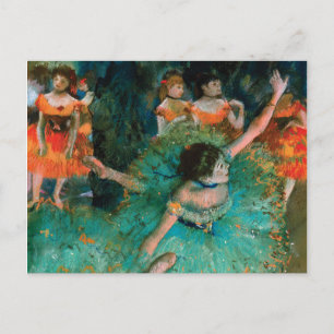 Carte Postale Danseurs en vert par Edgar Degas
