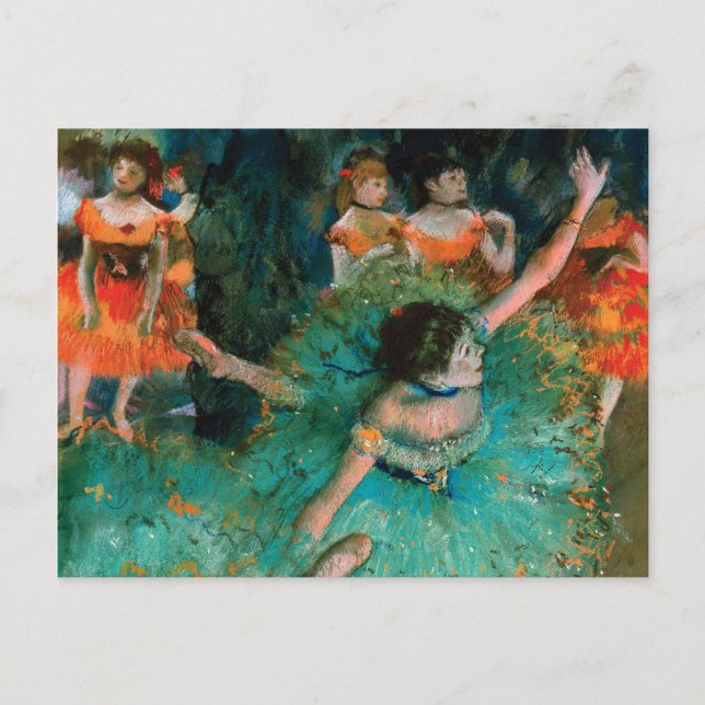 Carte Postale Danseurs en vert par Edgar Degas (Devant)