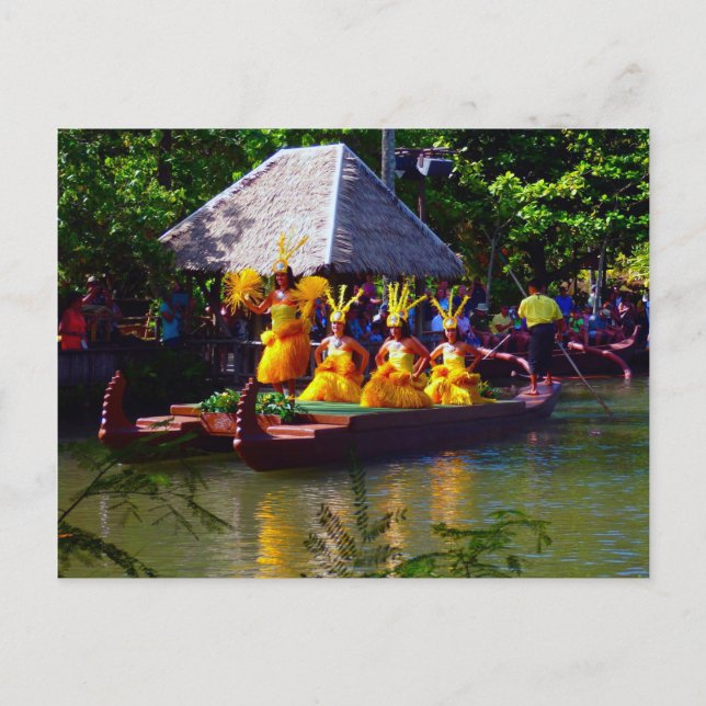 Carte Postale Danseurs hawaïens en or (Devant)