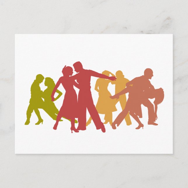 Carte Postale Danseurs latins colorés (Devant)