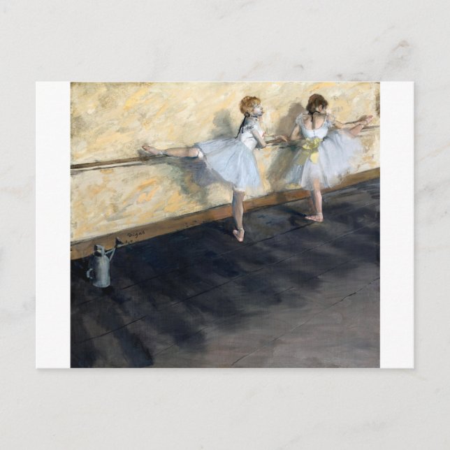 Carte Postale Danseurs Pratiquant au Barre, Edgar Degas (Devant)